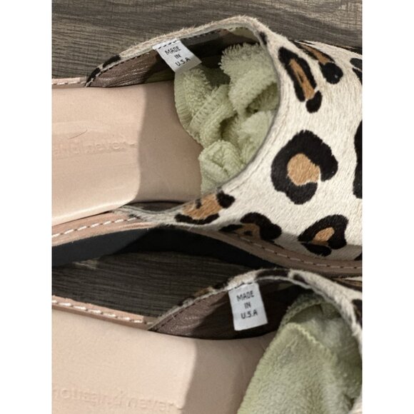 Two Thousand Never Cheetah Print Calf Hair Mules Slides Size 8 Made In USA - Picture 7 of 13